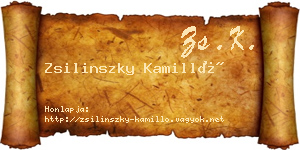 Zsilinszky Kamilló névjegykártya